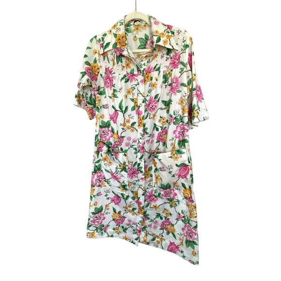VINTAGE Modals Coat Floral Print House Coat/Mumu MINT Condition Size 10 VTG - Picture 1 of 8